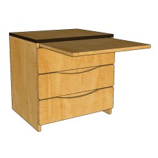 Aero Alternative Workspace: 3 Equal Drawer Chest w/Pull-Out Work Surface, 30″W