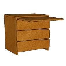 Apollo Alternative Workspace: 3 Equal Drawer Chest w/Pull-Out Work Surface, 30"W