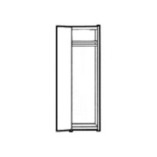 Homestead Single Door Wardrobe w/Interior Shelf & Clothes Rod, 60"H