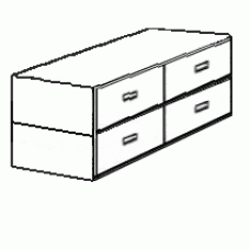 Nittany 4 Drawer Under Bed Unit, 81"W
