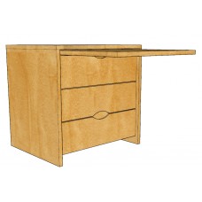 Sedona Alternative Workspace: 3 Equal Drawer Chest w/Pull-Out Work Surface, 30"W