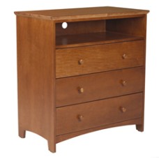 Shaker Media Chest w/3 Drawers & 1 Top Open Compartment, 30"W