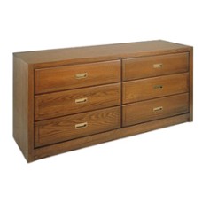 Woodcrest Dresser, 6 Drawers, 3 Side by Side, 48"W