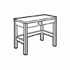Woodcrest Open Leg Study Desk w/Pencil Drawer, 45"W