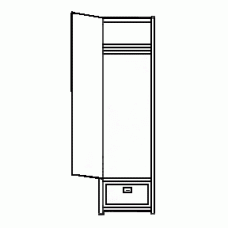 Woodcrest Single Door Wardrobe w/1 Bottom Drawer  & Clothes Rod, 24"W, 60"H