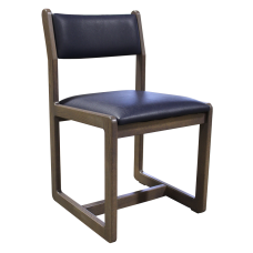 Brycen Side Chair w/Upholstered Seat & Back - Teak Finish