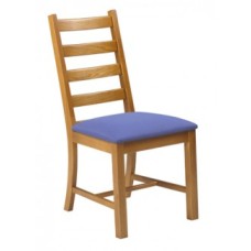 Ladder Chair w/Upholstered Seat & Wood Back