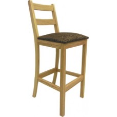 Ladderback Bar Stool w/Upholstered Seat & Wood Back