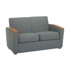 Belair Settee with Wood Arm Caps