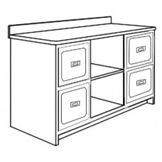 Beachcomber Media Cabinet w/4 Drawers & 2 Open Compartments, 60"W