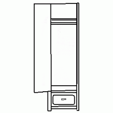 Beachcomber Single Door Wardrobe w/1 Bottom Drawer, Interior Shelf & Clothes Rod, 78"H