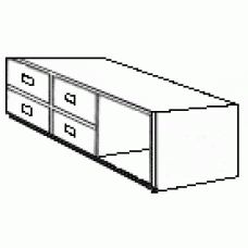 Nittany 4 Drawer Under Bed Unit w/Open Compartment, Extra Heavy Duty, 81"W