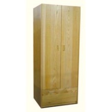 Nittany Double Door Wardrobe w/1 Bottom Drawer, Interior Shelf & Clothes Rod, 36"W, 78"H