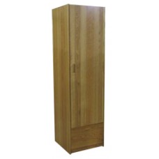 Nittany Single Door Wardrobe w/1 Bottom Drawer, Interior Shelf & Clothes Rod, 78"H