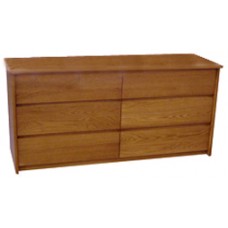 Nittany Dresser, 6 Drawers, 3 Side by Side, 48"W