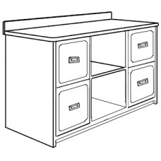 Woodcrest Media Cabinet w/4 Drawers & 2 Open Compartments, 48"W