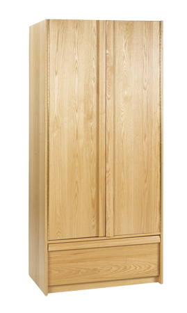 Homestead Double Door Wardrobe w/1 Bottom Drawer, Interior Shelf & Clothes Rod, 36"W, 78"H