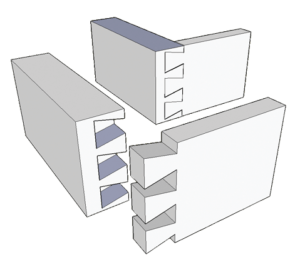 English Dovetail Joint Used for Drawer Construction