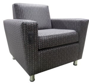 X-Elle Lounge Chair with PWR-11 Power Source for Upholstered Contract Furniture