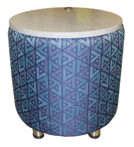 Savoy Geo Upholstered Occasional Table with Grade A Fabric and PWR-10 Power Source